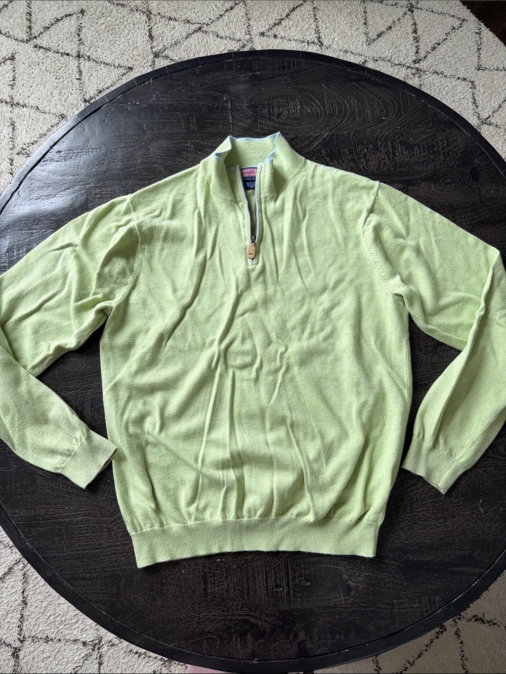 Vineyard Vines Light Green Zip-Front Sweater